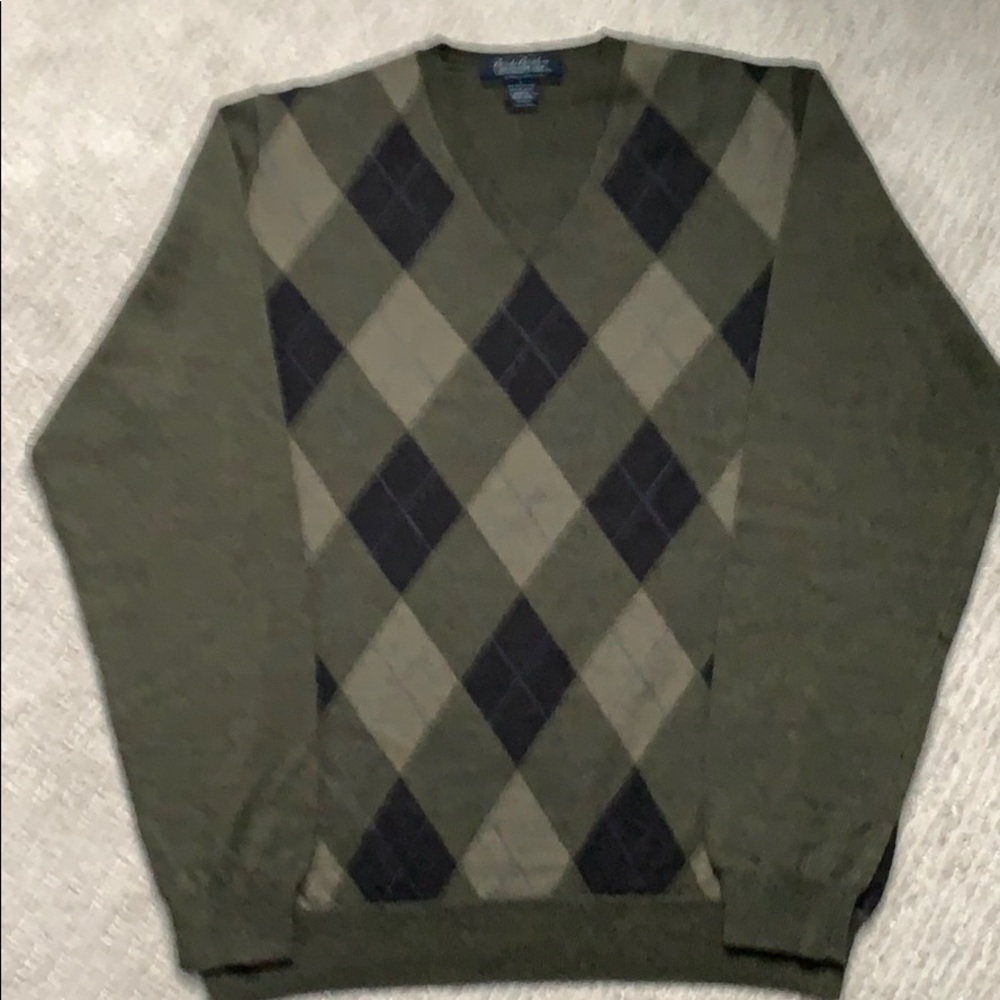 Brooks Brothers Olive V-Neck Sweater